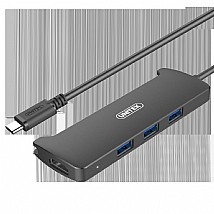 מפצל Unitek USB3.1 Gen1 Type-C 3-Port Hub + HDMI Converter V300A מפצל Unitek USB3.1 Gen1 Type-C 3-Port Hub + HDMI Converter V300A