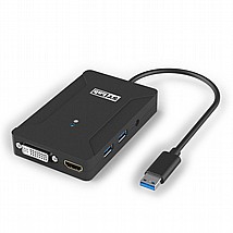 תחנת עגינה STLab U-1100 USB 3.0 Mini Dock HDMI + DVI + Hub תחנת עגינה STLab U-1100 USB 3.0 Mini Dock HDMI + DVI + Hub