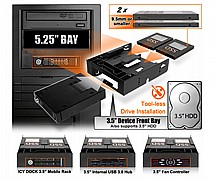 מגירה פנימית שליפה לדיסק קשיח ICY DOCK FLEX-FIT Trio MB343 2 x 2.5” HDD/SSD to 5.25 מגירה פנימית שליפה לדיסק קשיח ICY DOCK FLEX-FIT Trio MB343 2 x 2.5” HDD/SSD to 5.25
