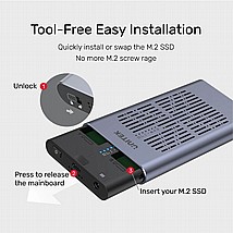 תחנת עגינה ומשכפל דיסקים UNITEK SolidForce USB-C to PCIe/NVMe M.2 SSD 20Gbps Dual תחנת עגינה ומשכפל דיסקים UNITEK SolidForce USB-C to PCIe/NVMe M.2 SSD 20Gbps Dual